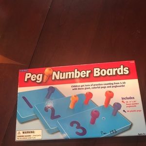 Peg number boards, ages 3 up
